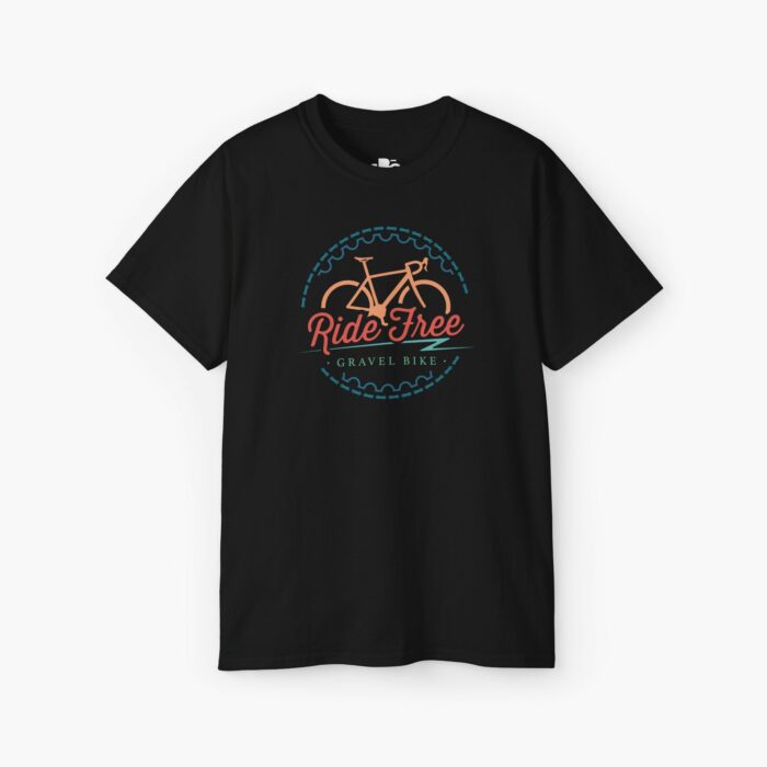 Ride Free graphic gravel bike shirt