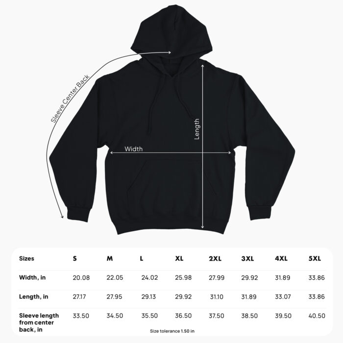 Gildan 18500 size chart